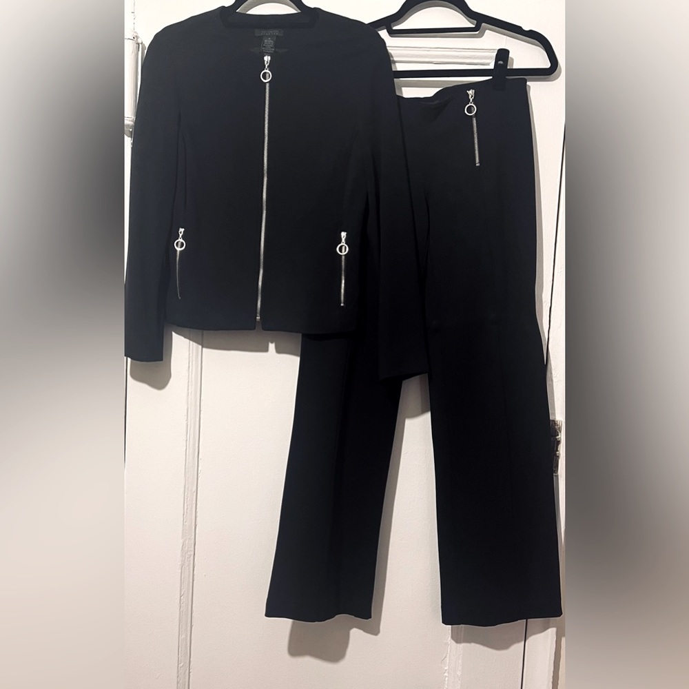 The Limited Black ponte knit suit, Jacket S, pant sz 6 NWT